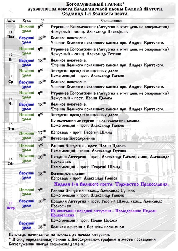 Схема литургии преждеосвященных даров таблица